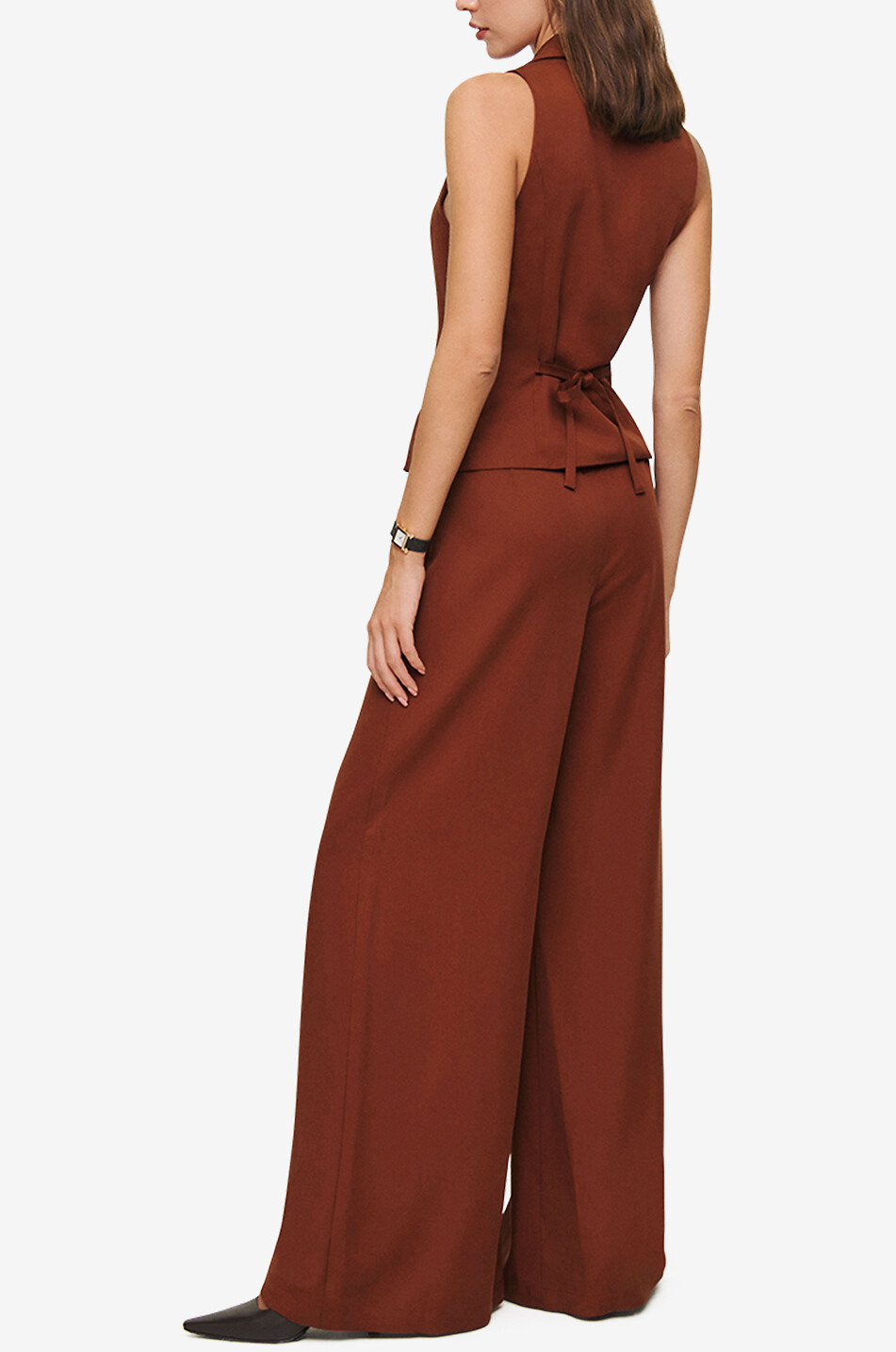 REFORMATION Ensemble pantalon large et gilet Taryn Femme ORANGE FONCÉ 5