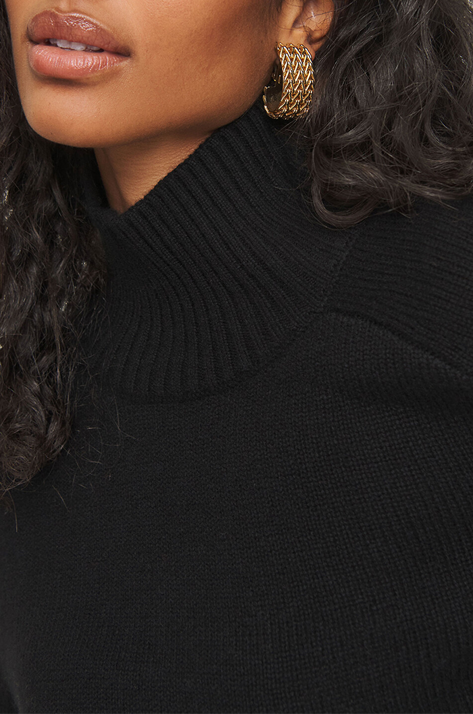 REFORMATION Brooke funnel neck cropped cashmere jumper Women BLACK 6