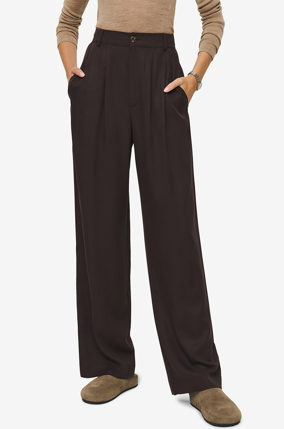 Fliessende Bundfaltenhose aus Lyocell Mason