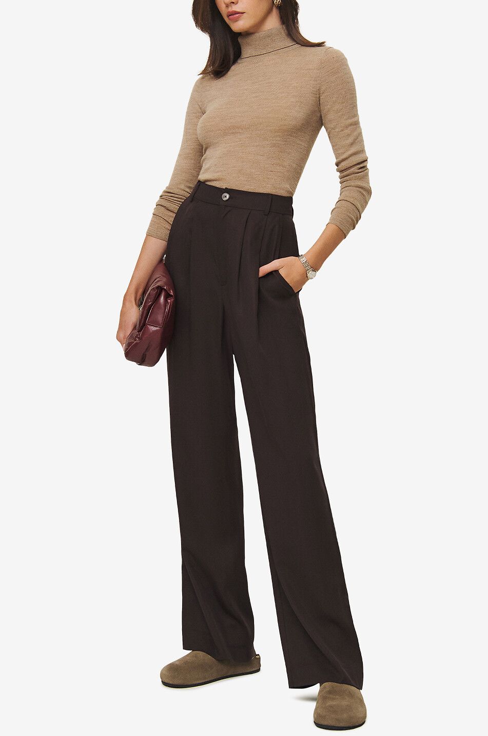 Fliessende Bundfaltenhose aus Lyocell Mason