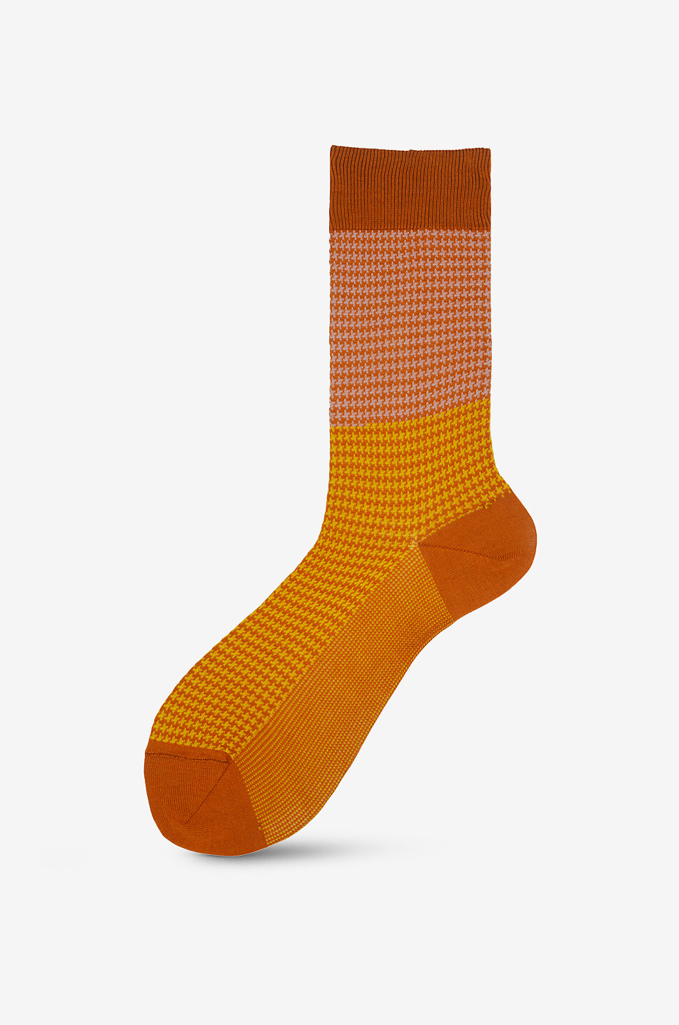 Socken aus Baumwolle mit Hahnentrittmotiv Limone