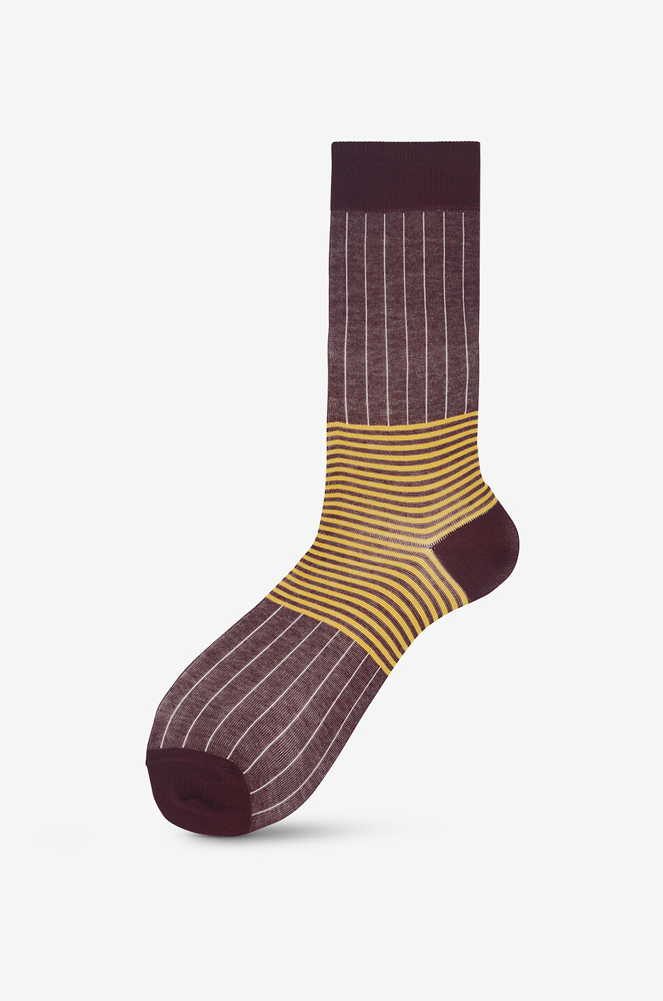 ALTO MILANO Nadelstreifensocken aus Baumwolle Lentischio Herren DUNKELROT 1