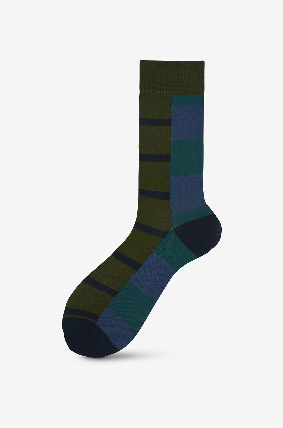 ALTO MILANO Socken aus Baumwolle mit geometrischen Motiven Alloro Herren MITTELGRÜN 1