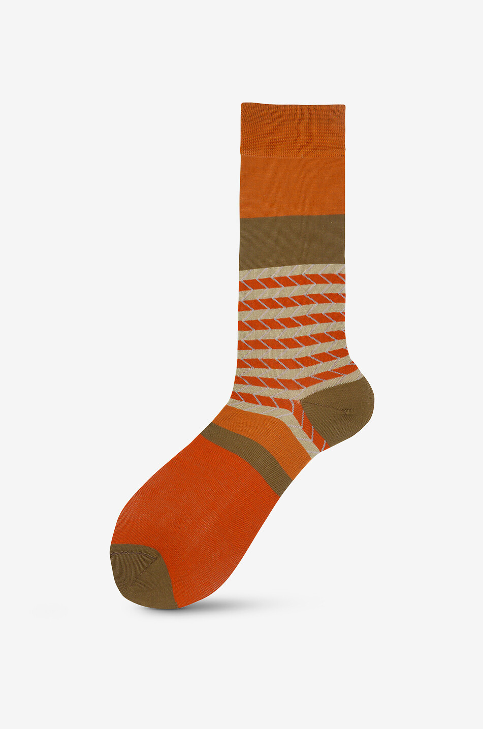 ALTO MILANO Gemusterte Socken aus Baumwolle Riccio Herren BRAUN 1