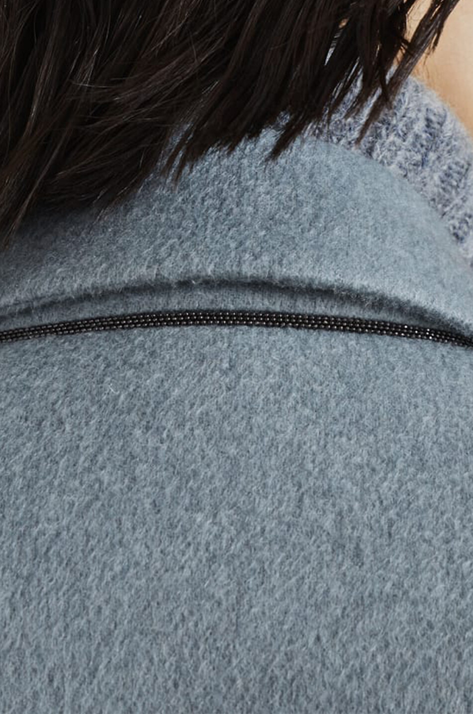 BRUNELLO CUCINELLI Double-breasted cashmere three-quarter coat Women LIGHT BLUE 3