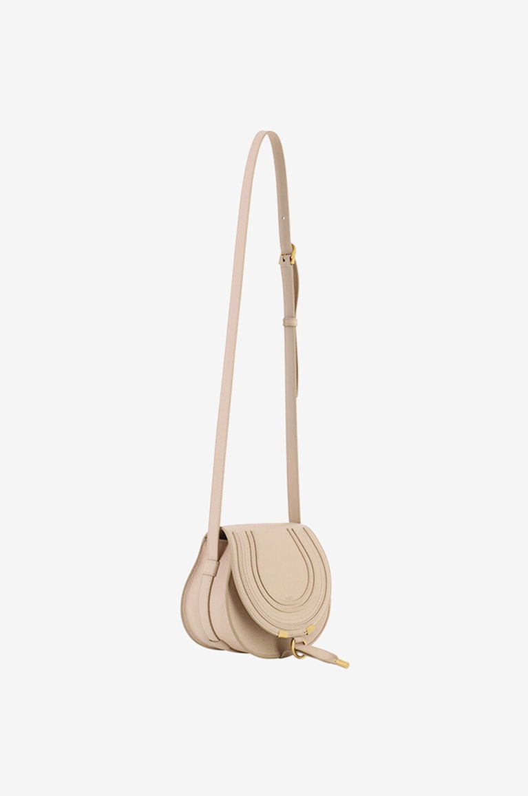 CHLOE Sac porté épaule en cuir grainé Marcie Small Femme ROSE CLAIR 2