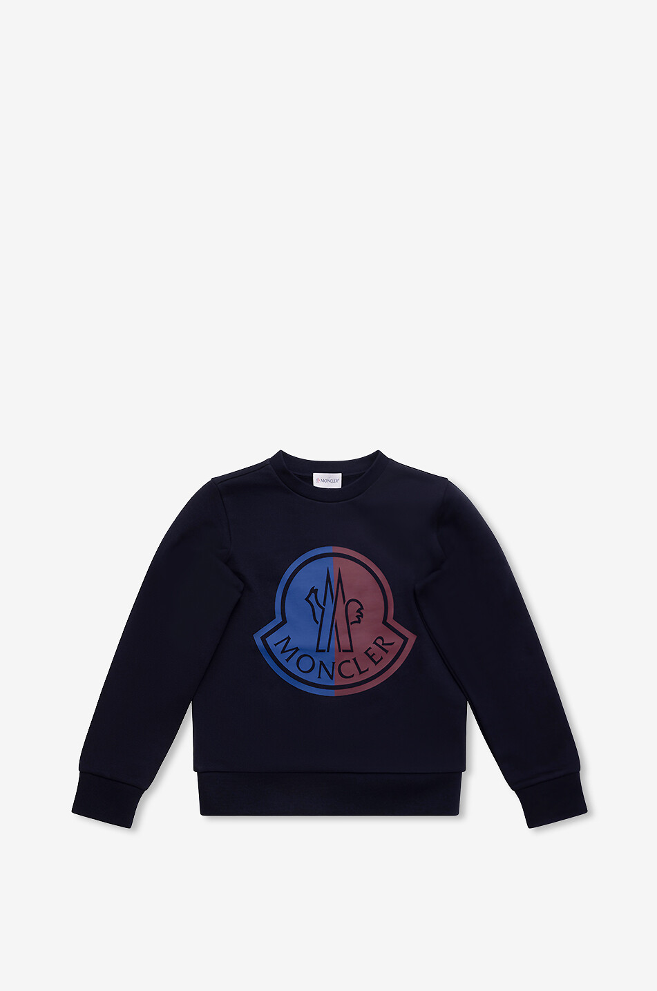 Sweat-shirt à col rond garçon motif logo bicolore