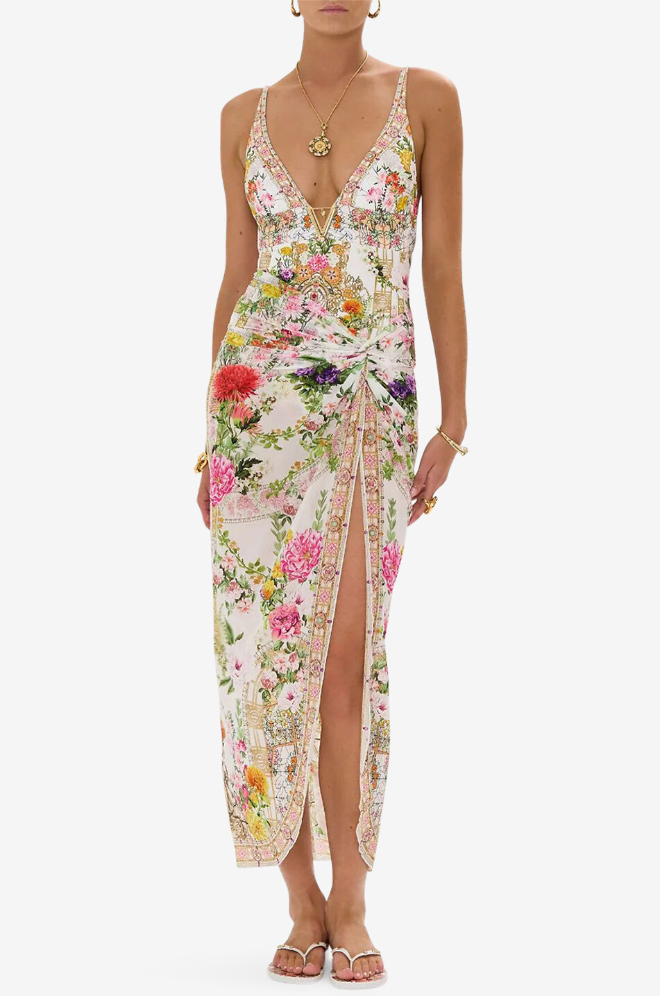 CAMILLA Jupe longue fendue Twist Front Egyptian Rose Femme BLANC 4