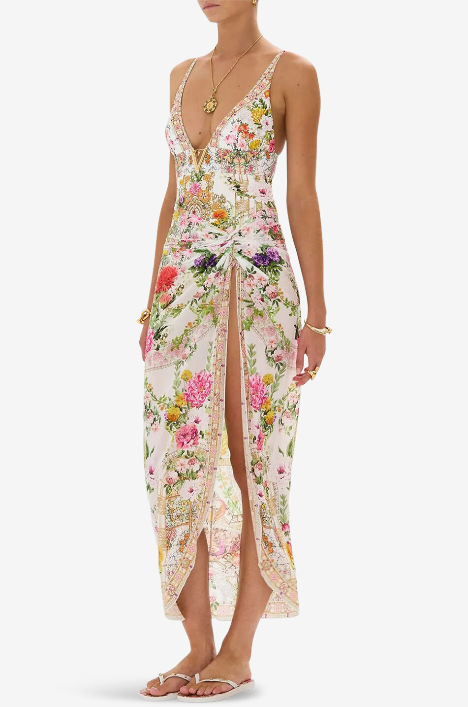 CAMILLA Jupe longue fendue Twist Front Egyptian Rose Femme BLANC 5