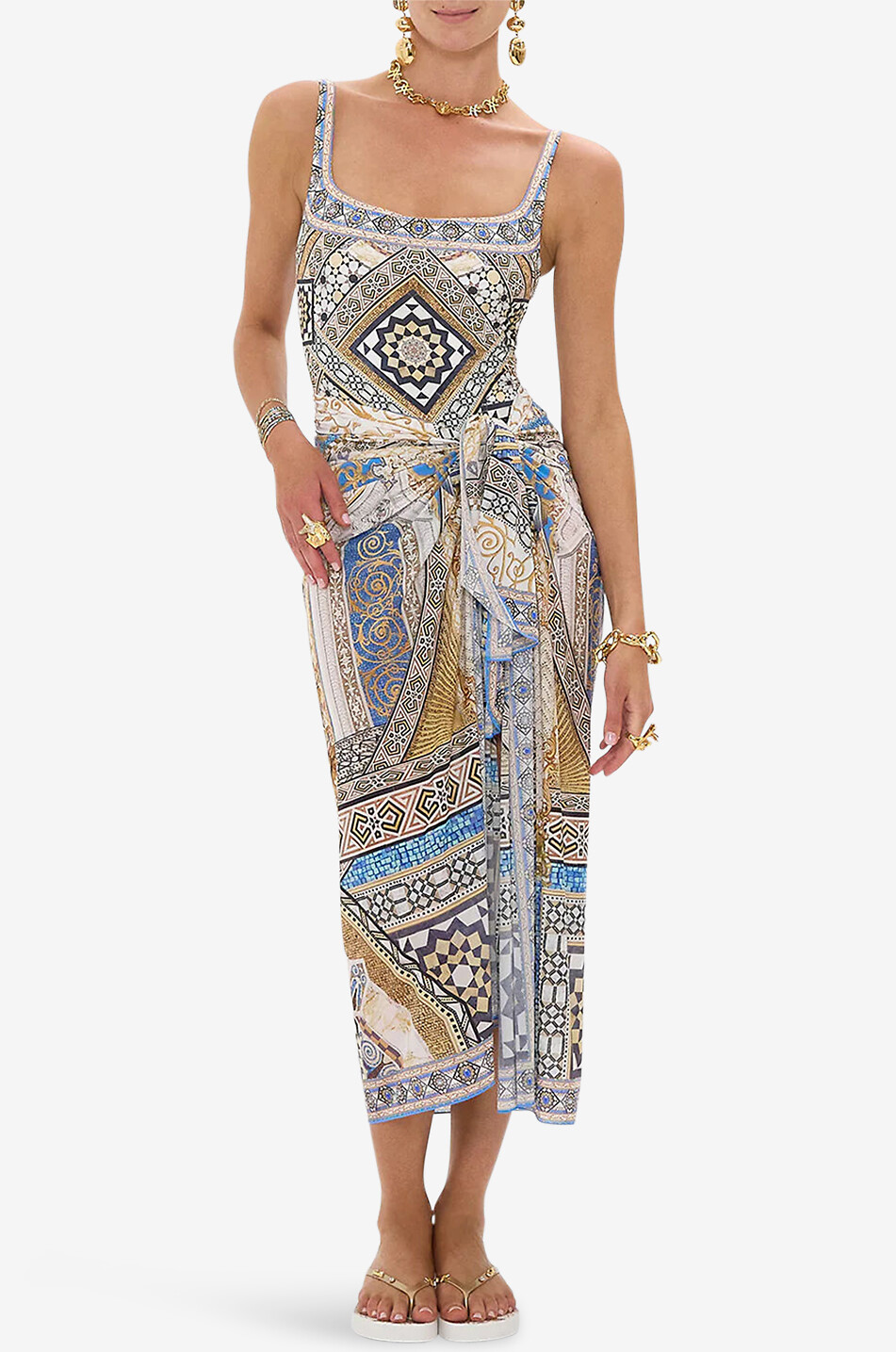 CAMILLA Paréo long en crêpe Make Me Your Mosaic Femme BLEU 3