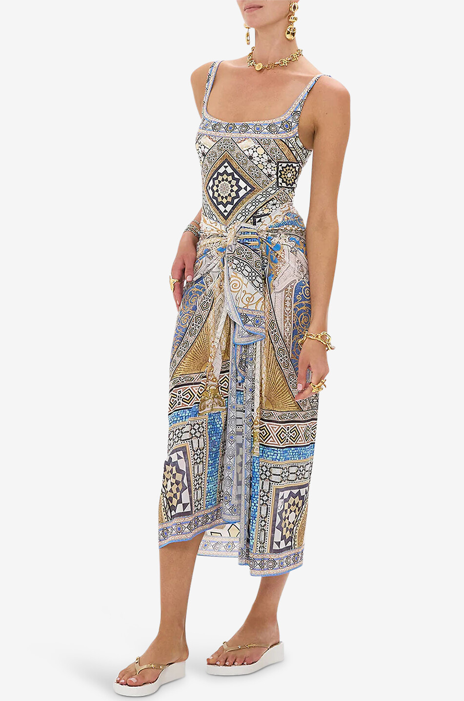 CAMILLA Paréo long en crêpe Make Me Your Mosaic Femme BLEU 4