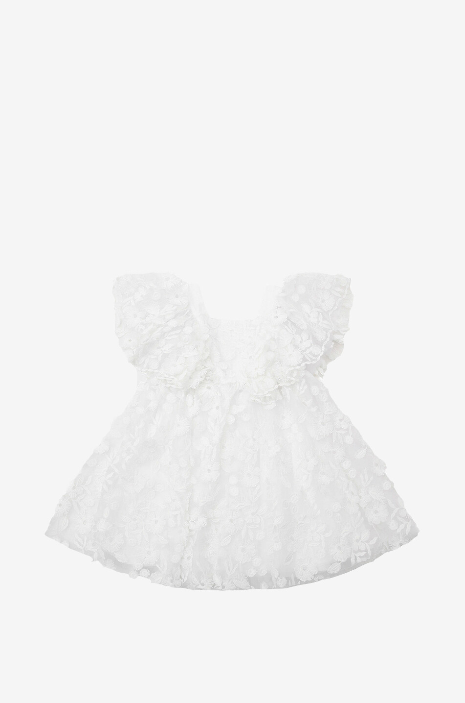 TARTINE ET CHOCOLAT Besticktes Mädchen-Festkleid aus Tüll Mädchen WEISS 1