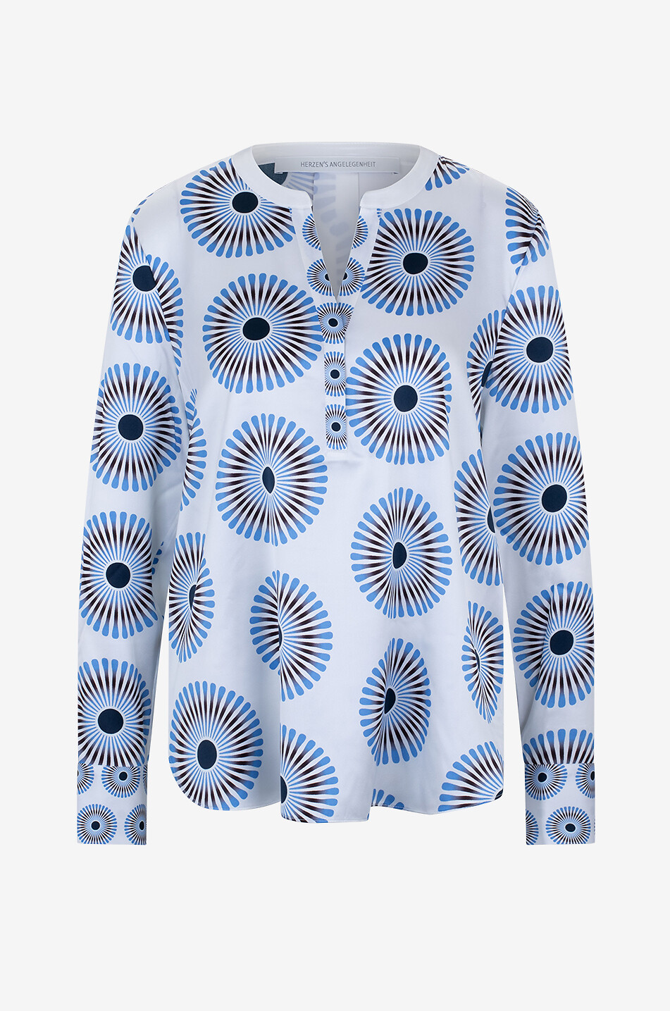 HERZEN'S ANGELEGENHE Langärmelige Bluse aus Seide mit Pusteblumen-Design Damen BLAU 1