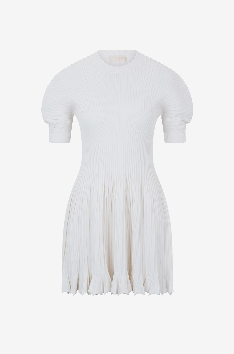 ULLA JOHNSON Talie rib knit short dress Women WHITE 1
