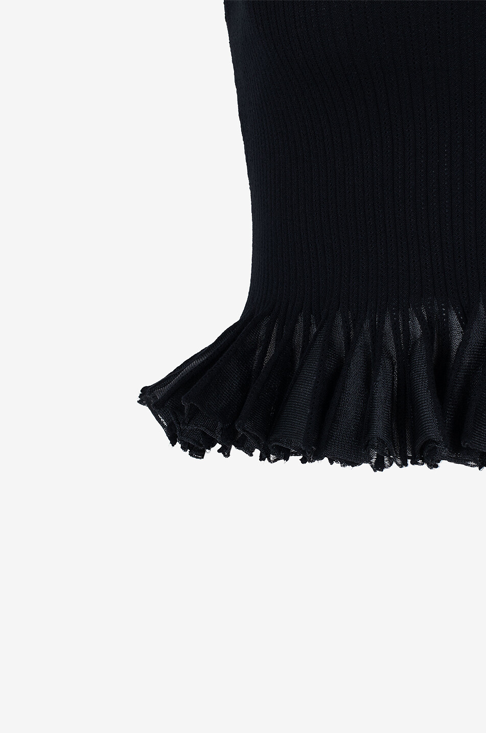 ULLA JOHNSON Leila rib knit and tulle sleeveless top Women BLACK 3