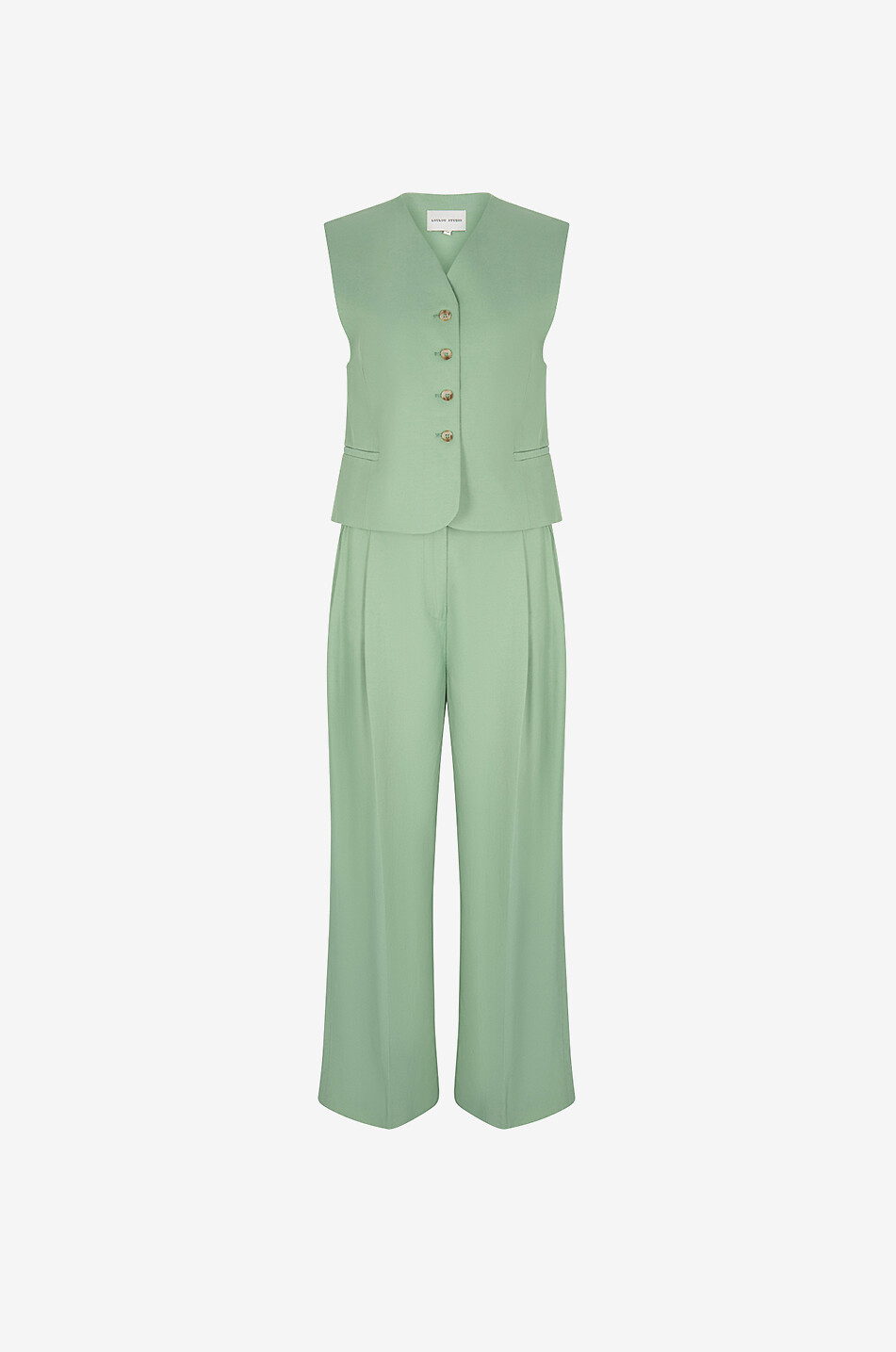 LOULOU STUDIO Arup viscose and linen vest Women LIGHT GREEN 4