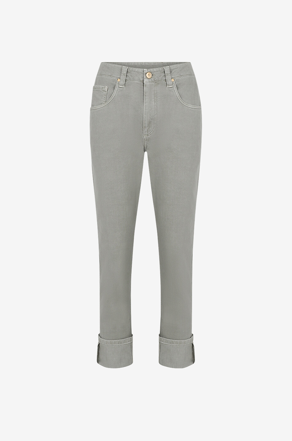 Jean droit à taille mi-haute Garment-Dyed