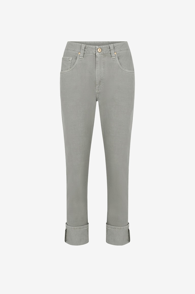 BRUNELLO CUCINELLI Garment-Dyed mid-rise straight-leg jeans Women LIGHT KHAKI 1