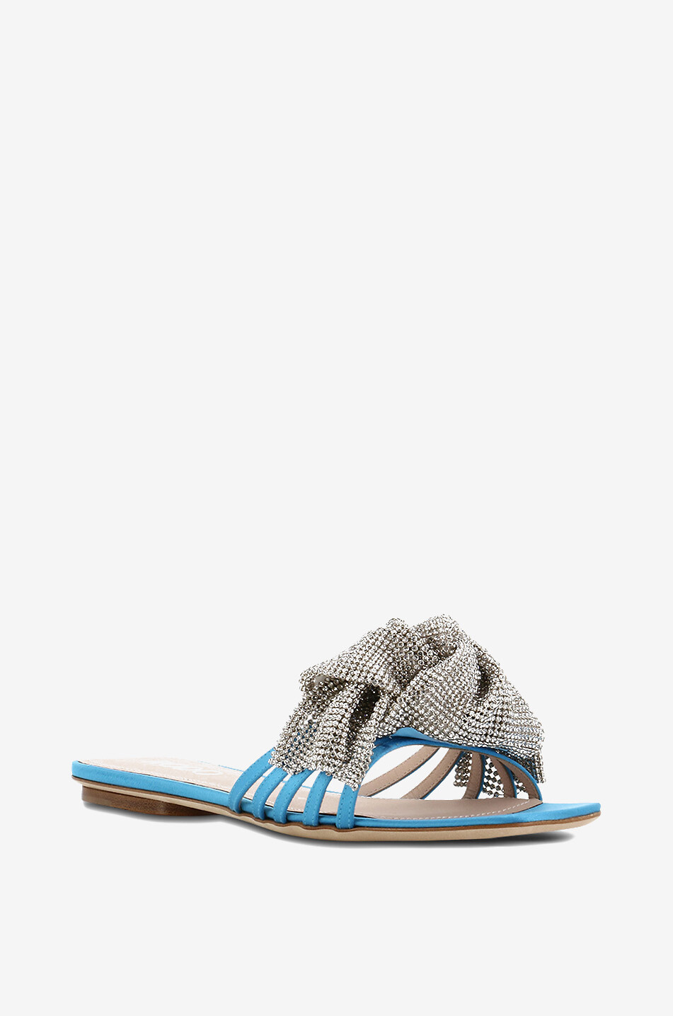 Mules plates en satin Anais