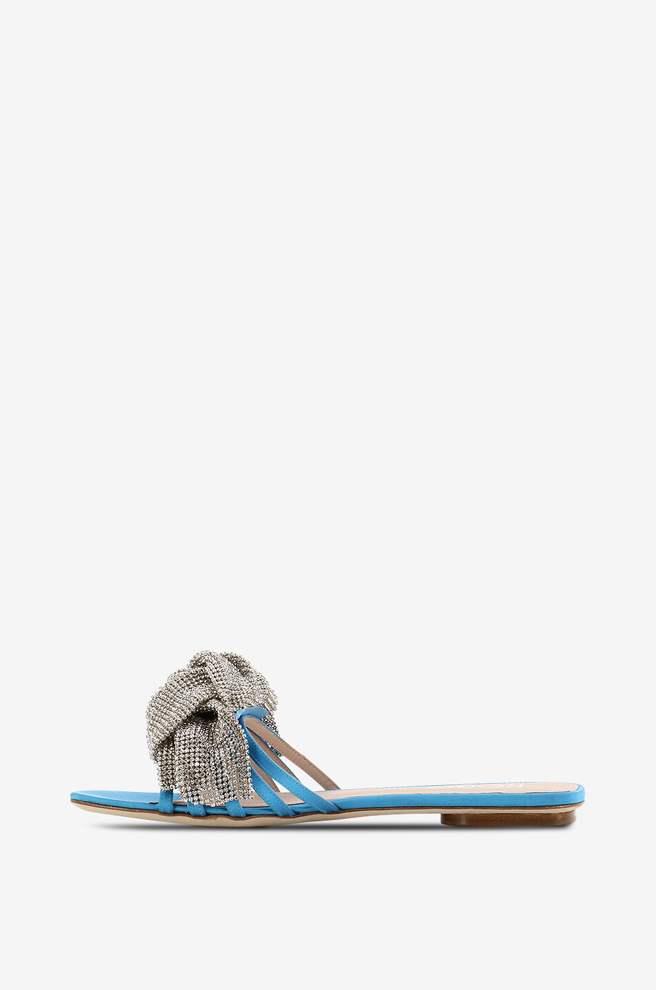 Mules plates en satin Anais