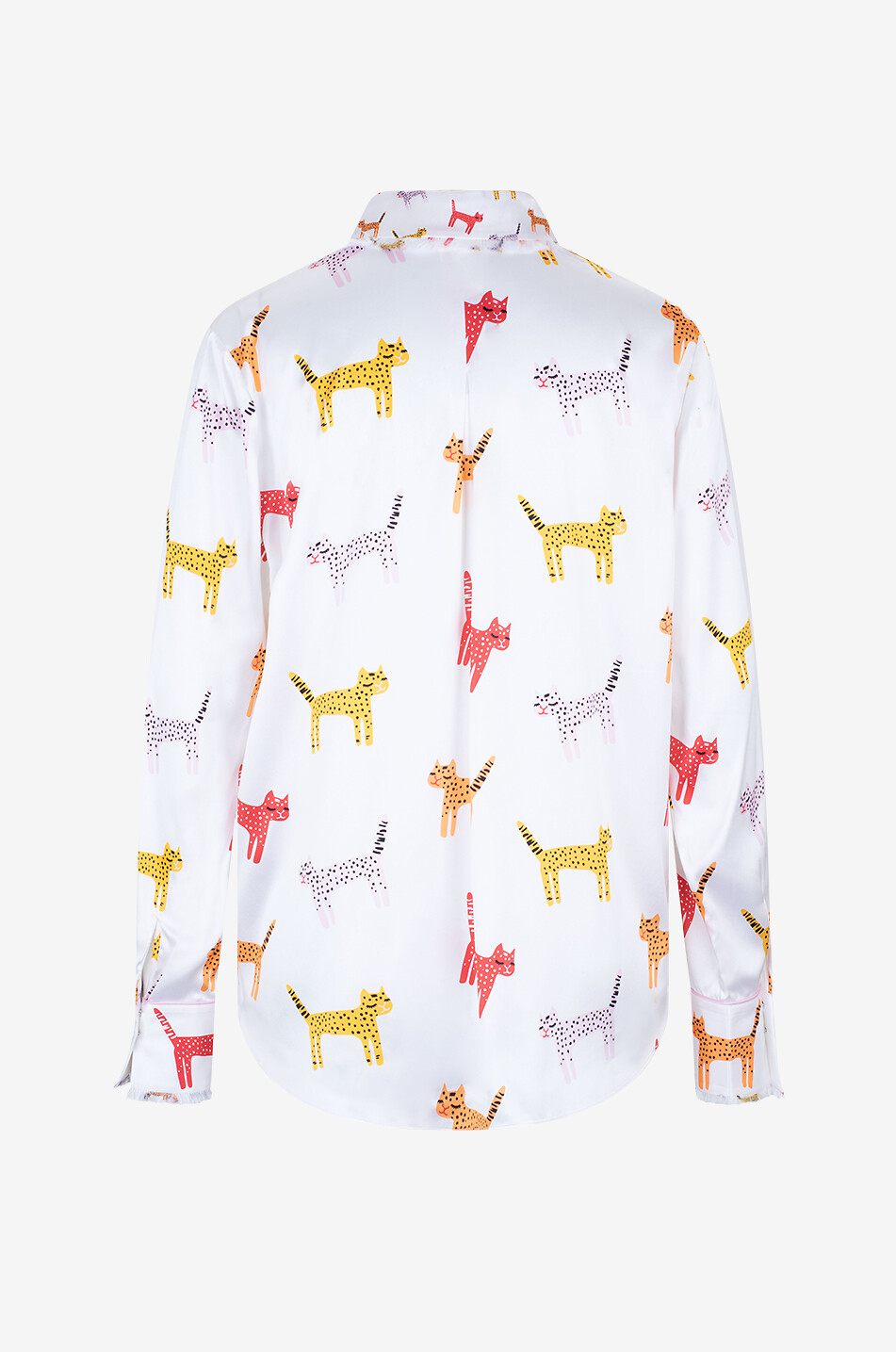 HERZENS Cat printed silk long-sleeved blouse Women MULTI COLOURED 2