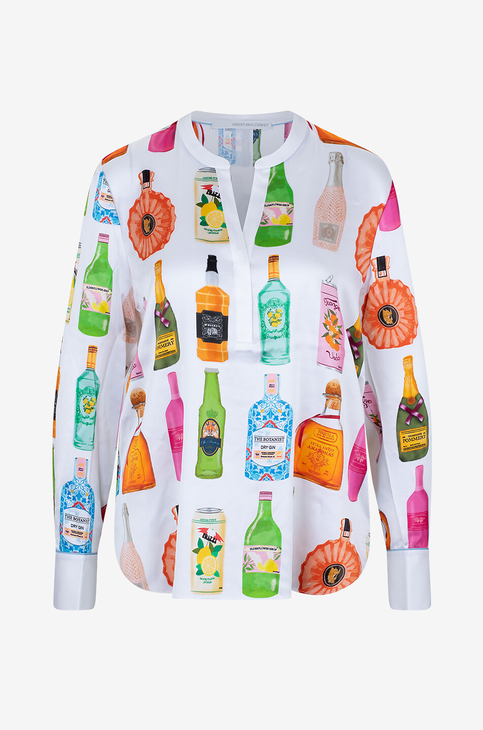 HERZEN'S ANGELEGENHE Langärmelige Bluse aus Seide mit Flaschenprint Damen BUNT 1