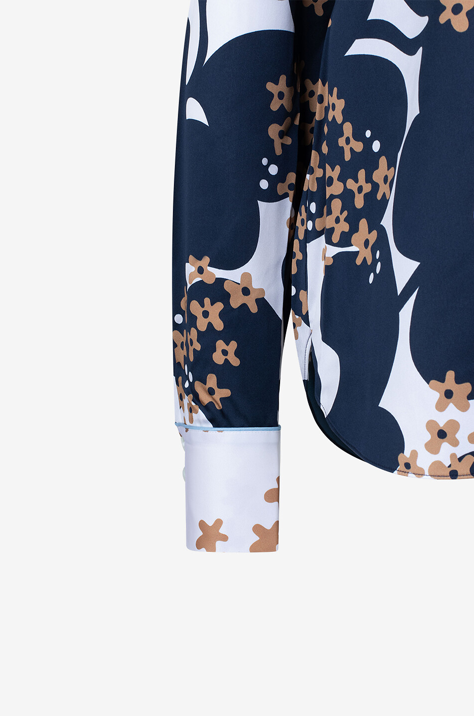 HERZEN'S ANGELEGENHE Langärmelige Bluse aus Seide mit Blütenzweigprint Damen DUNKELBLAU 3
