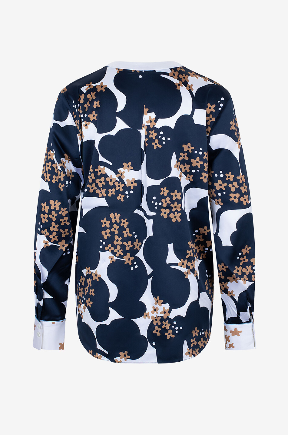 HERZEN'S ANGELEGENHE Langärmelige Bluse aus Seide mit Blütenzweigprint Damen DUNKELBLAU 2