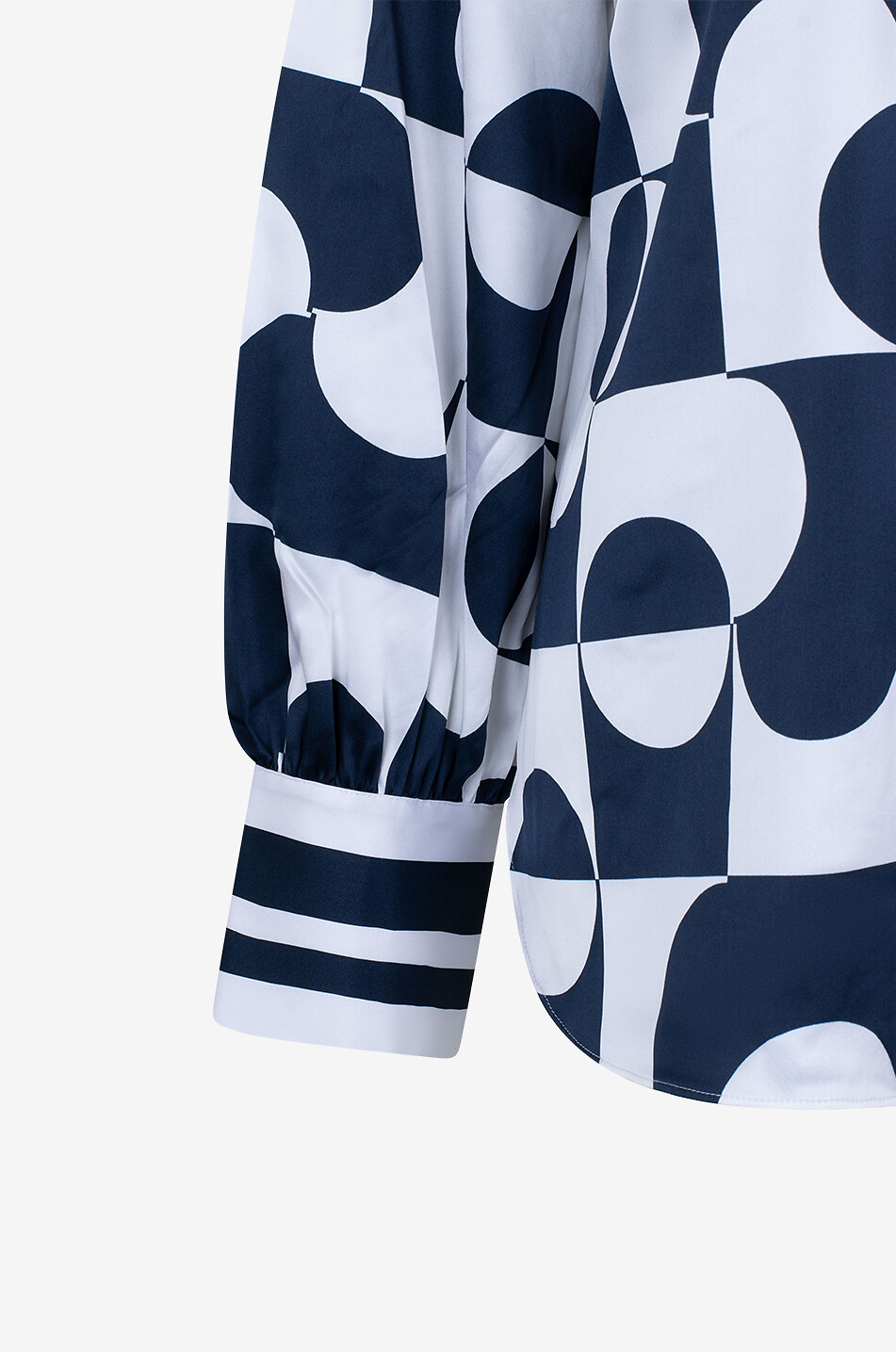 HERZEN'S ANGELEGENHE Blouse à manches longues en soie à effet optique Femme BLEU FONCE 3