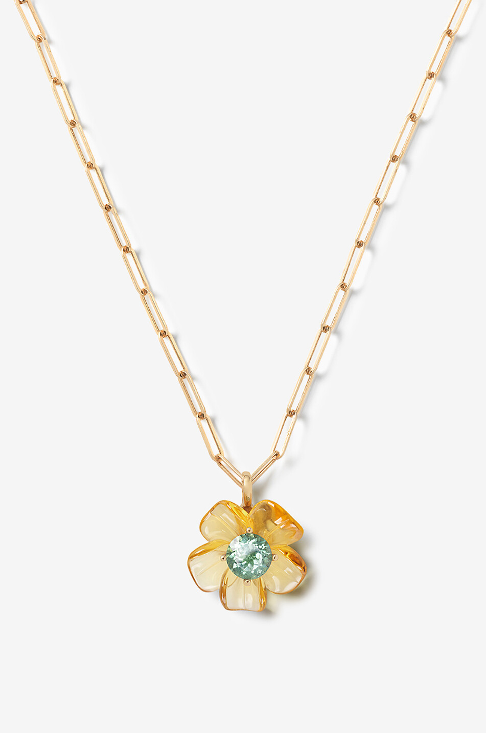 SOPHIE JOANNE Island Flower Big precious stone flower pendant Women YELLOW 1
