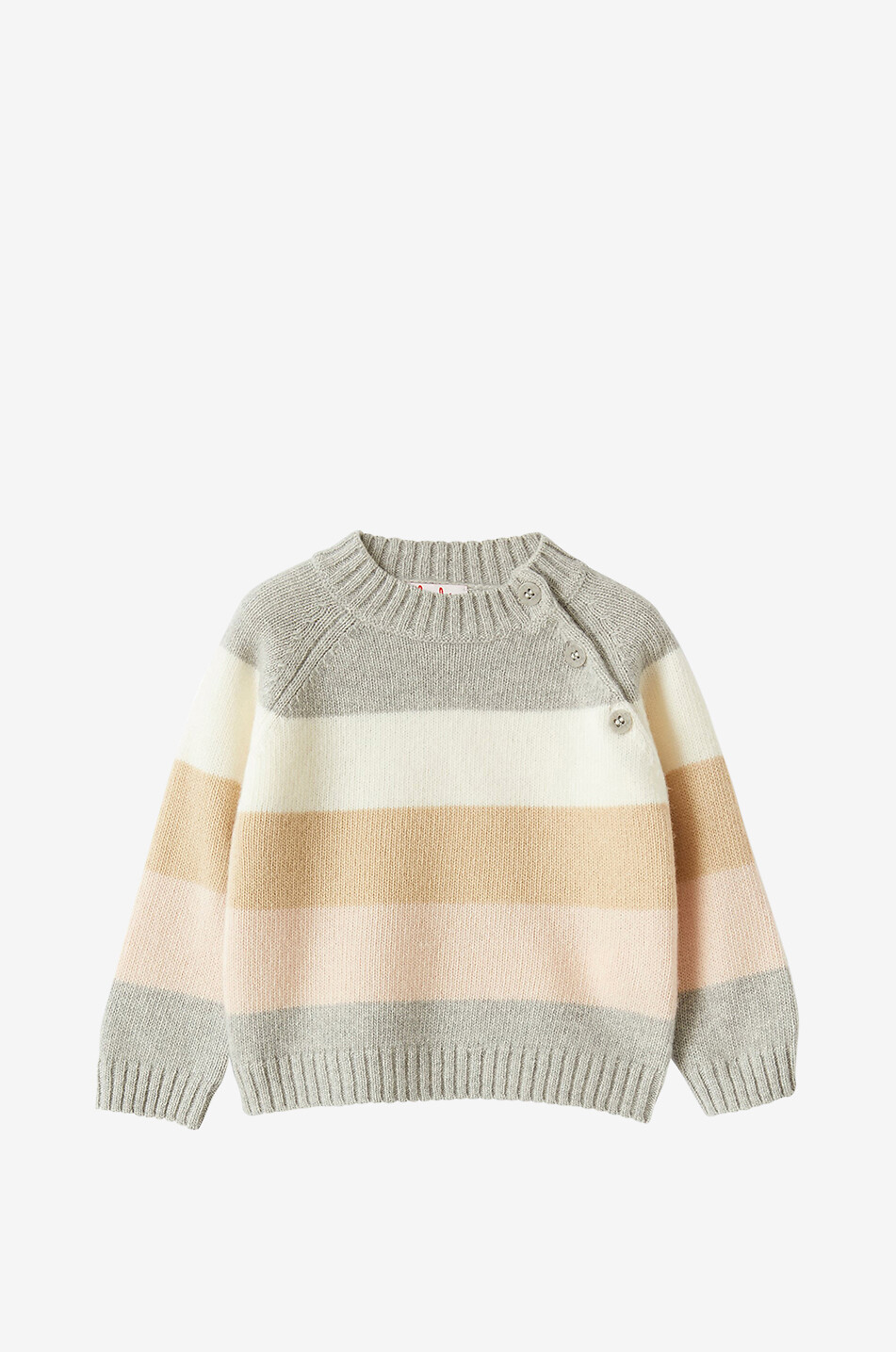 IL GUFO Gestreifter Baby-Pullover aus Schurwolle Baby GRAU 1