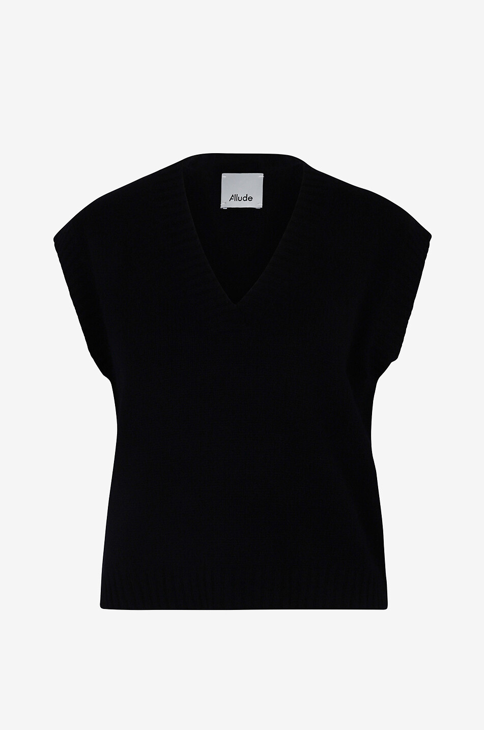 ALLUDE Ärmelloser Kaschmirpullover mit V-Ausschnitt Damen MITTELBLAU 1