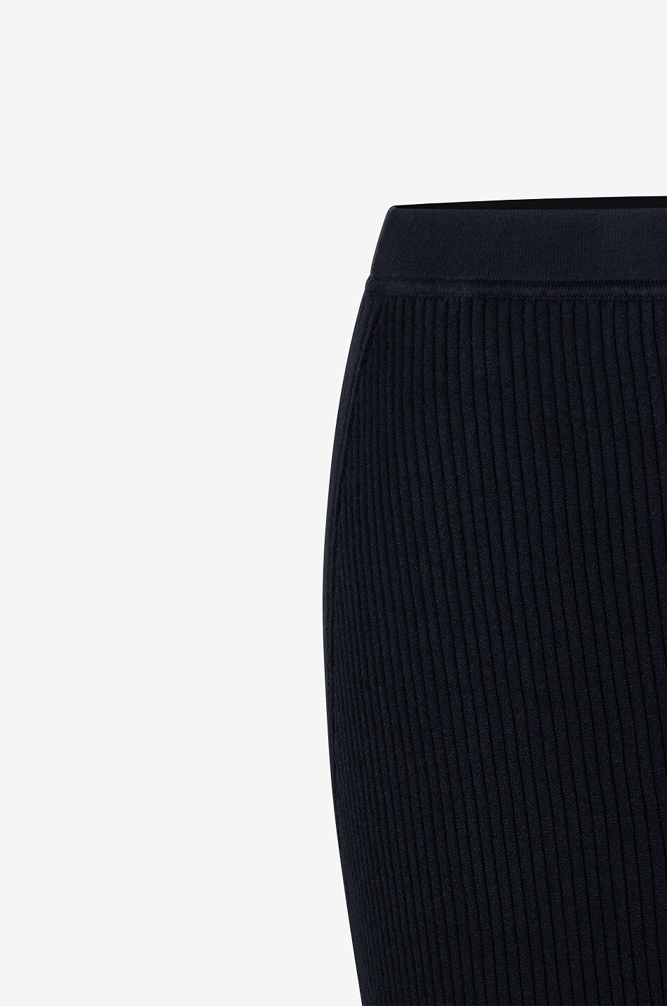 ULLA JOHNSON Jupe longue ajustée en maille côtelée Vera Femme NOIR 3