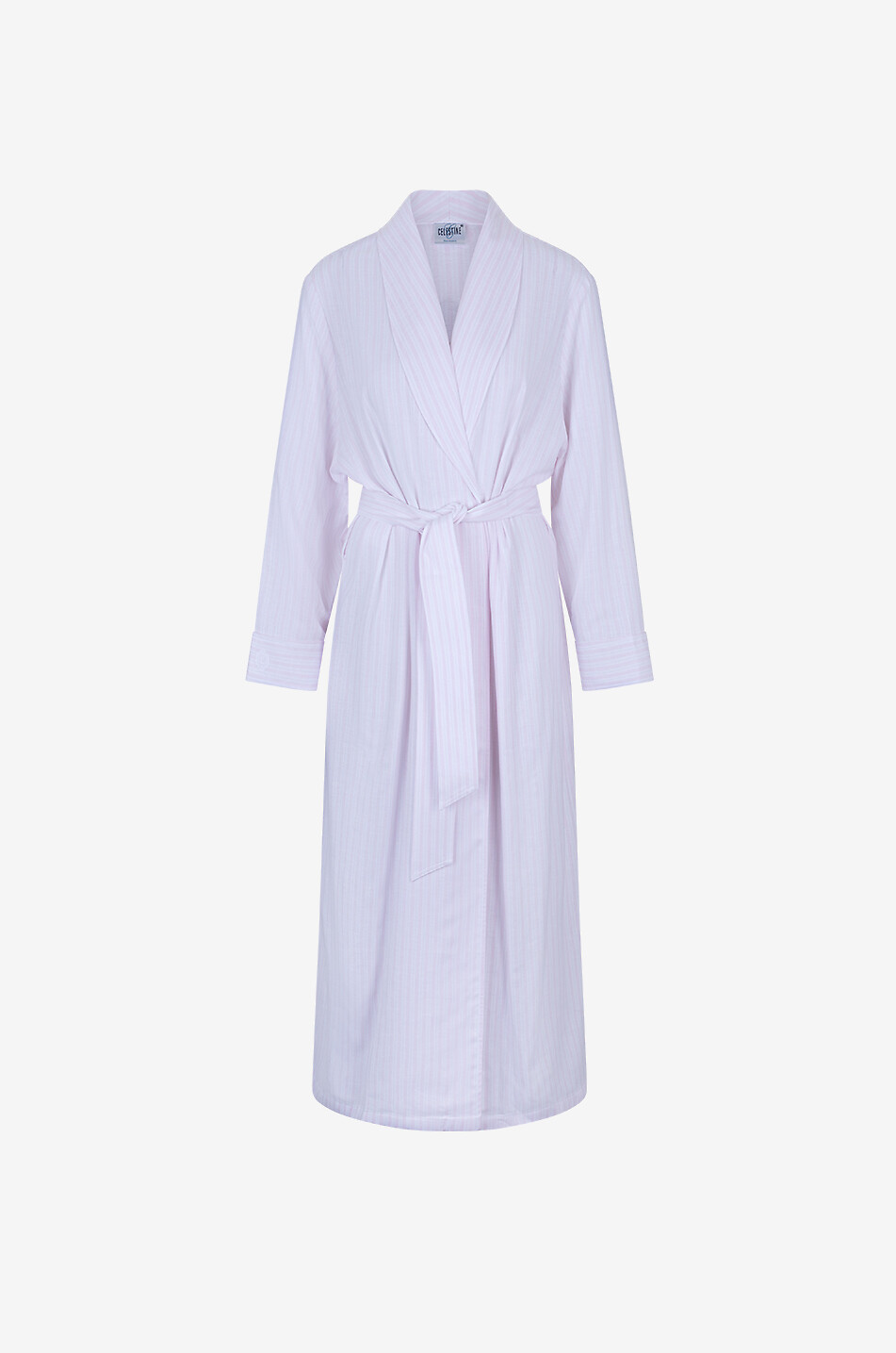 Peignoir long rayé en coton Josie