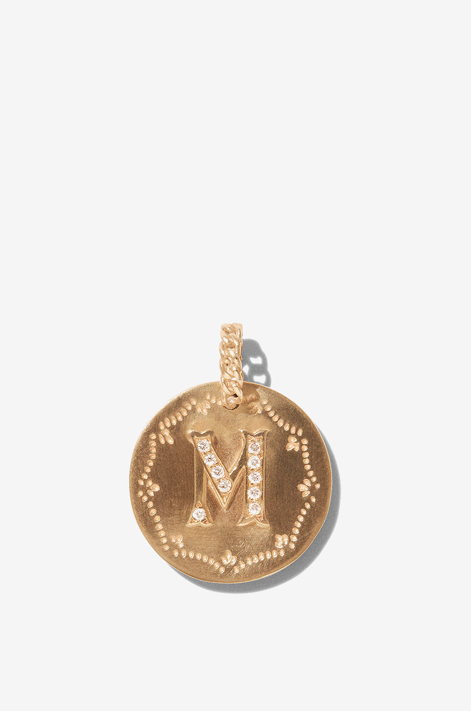 Pendentif en or jaune et diamants Alphabet - N