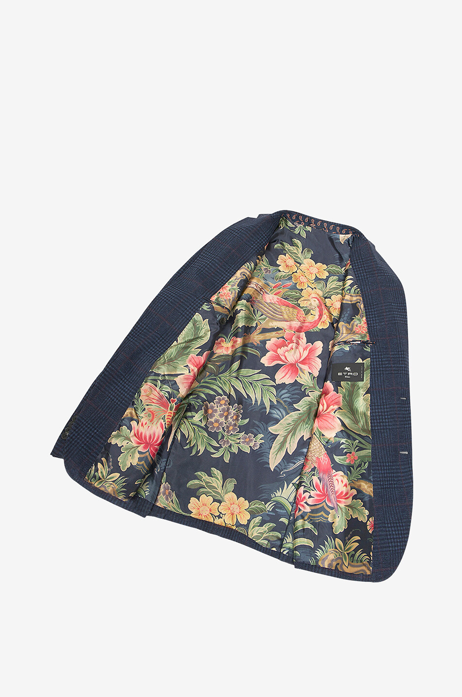 Cotton and wool glen check blazer