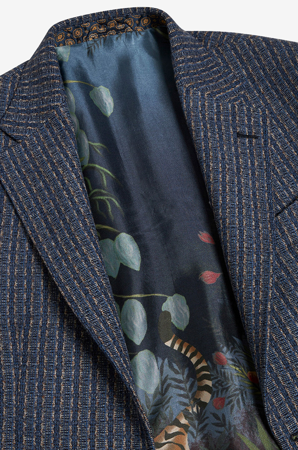 ETRO Wool and cashmere patterned blazer Men MEDIUM BLUE 6