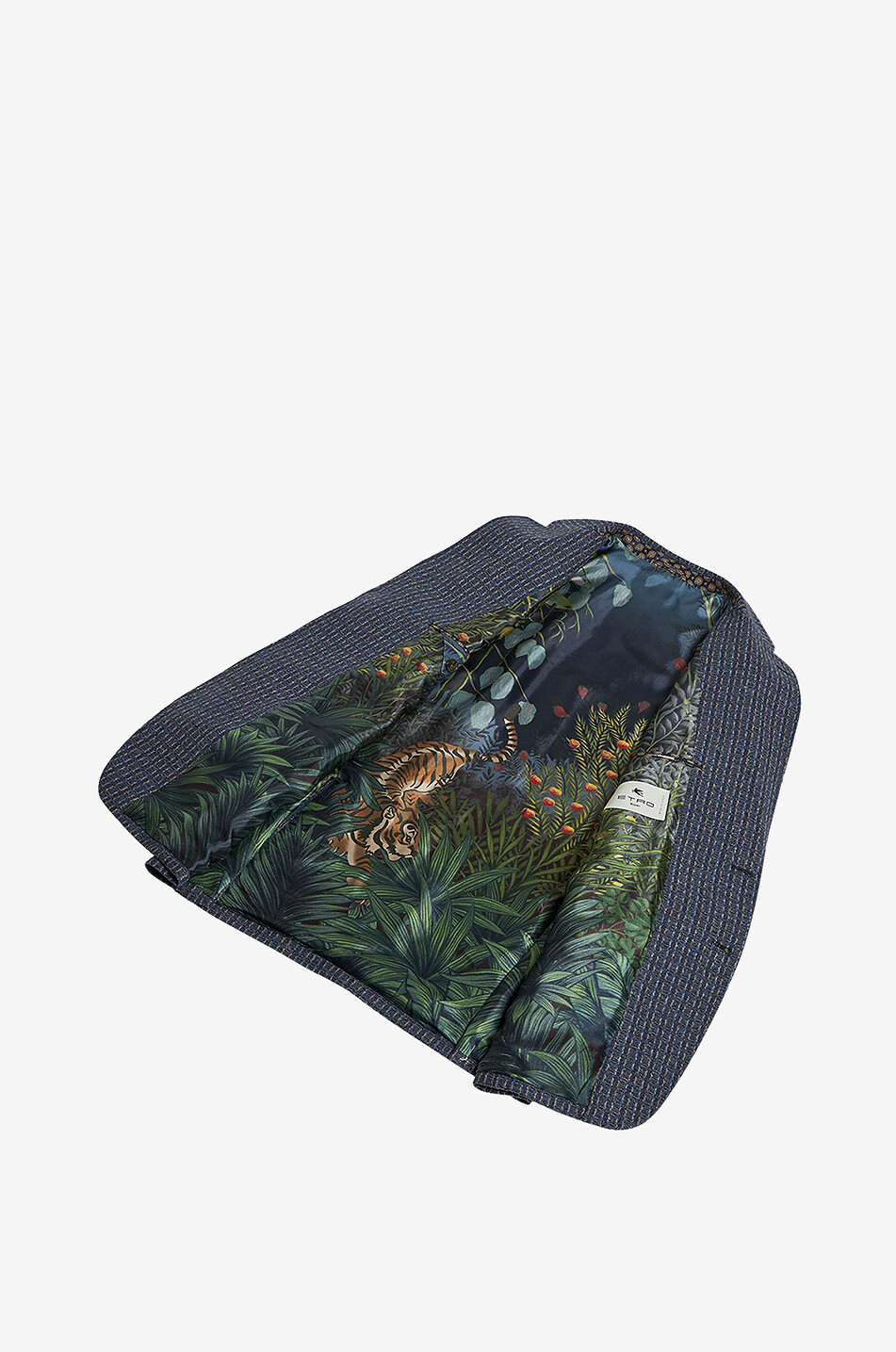 ETRO Wool and cashmere patterned blazer Men MEDIUM BLUE 4