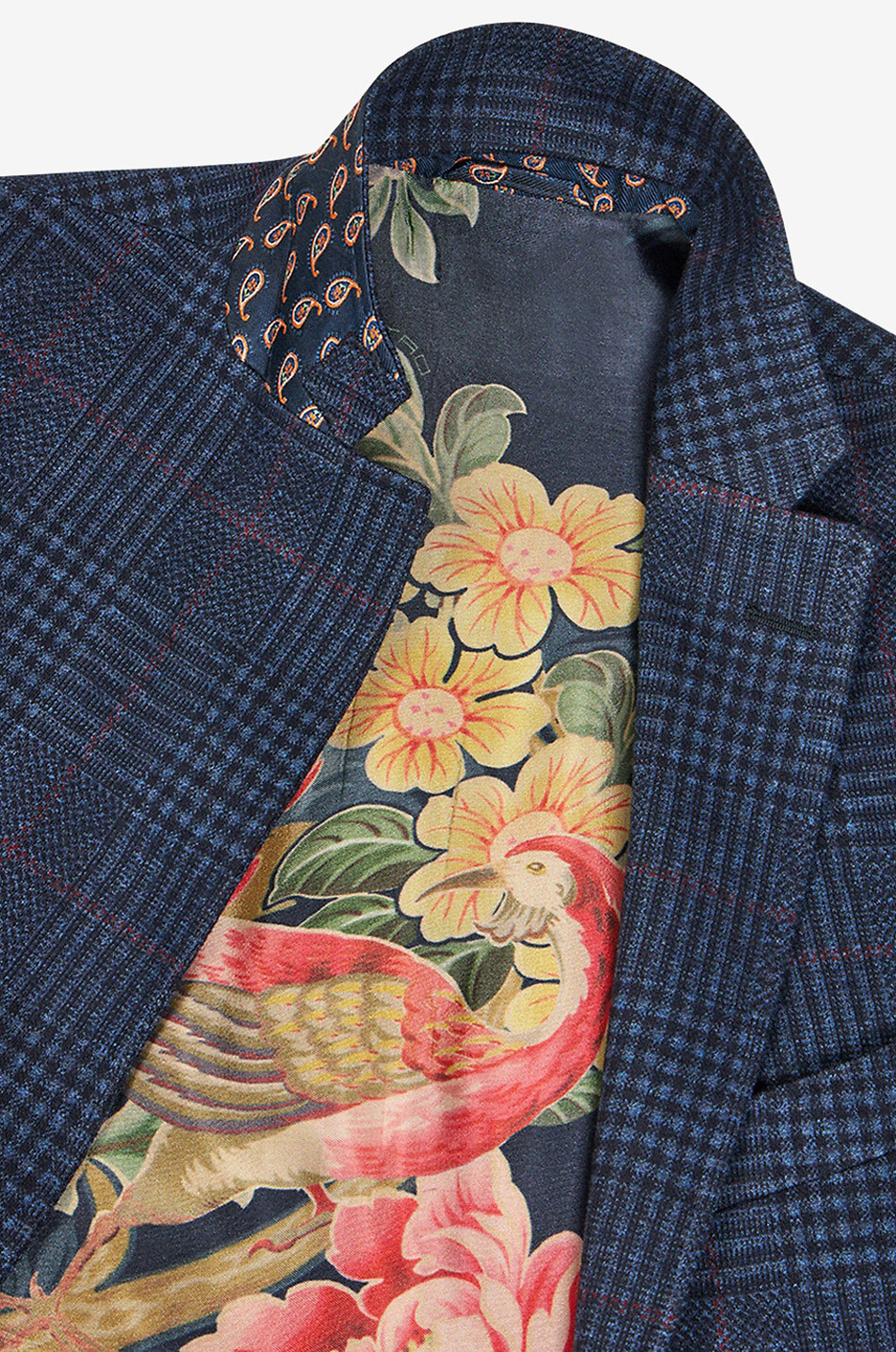 Cotton and wool glen check blazer
