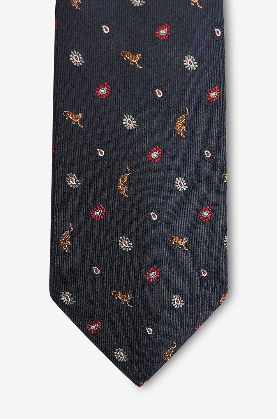 ETRO Tigers and Paisley silk tie Men DARK BLUE 6