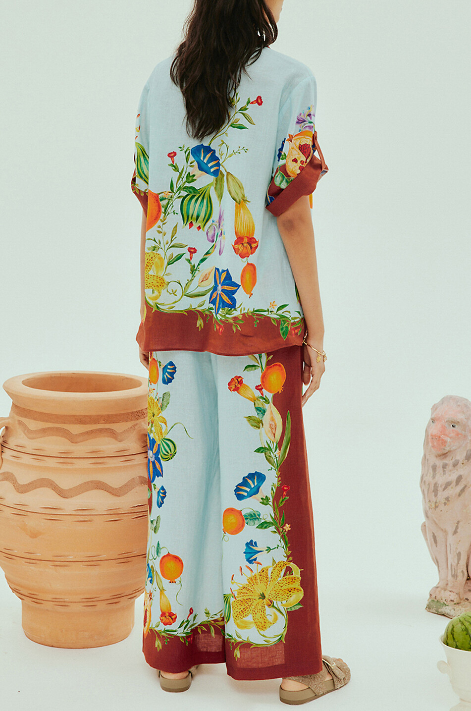 ALEMAIS Leinen-Kurzarm-Hemd Dahlia Floral Damen BUNT 4