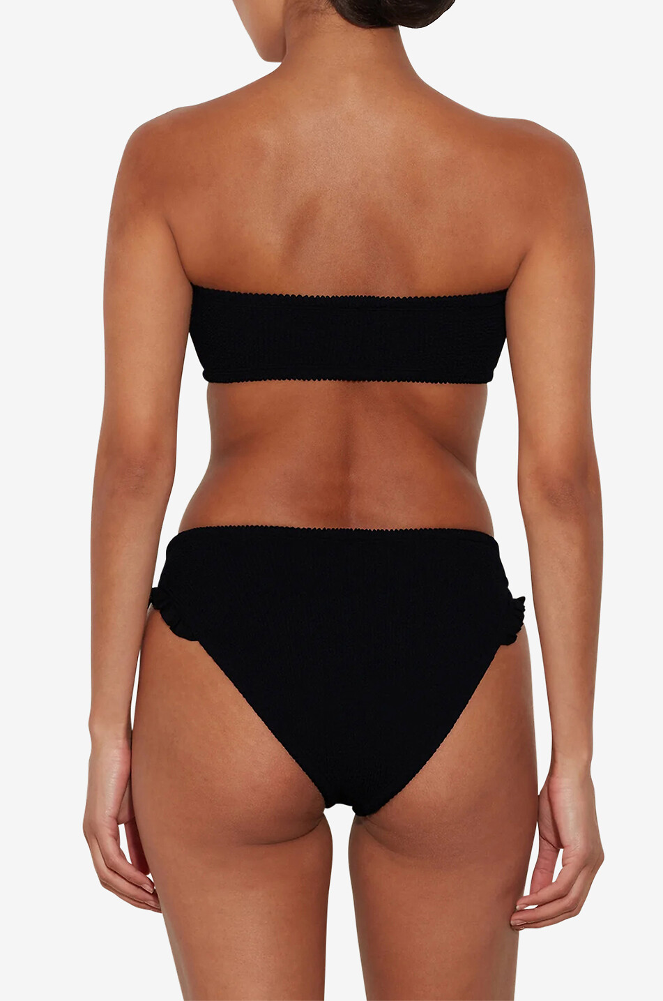 HUNZA G Tracey Frill ruffled bandeau bikini Women BLACK 3
