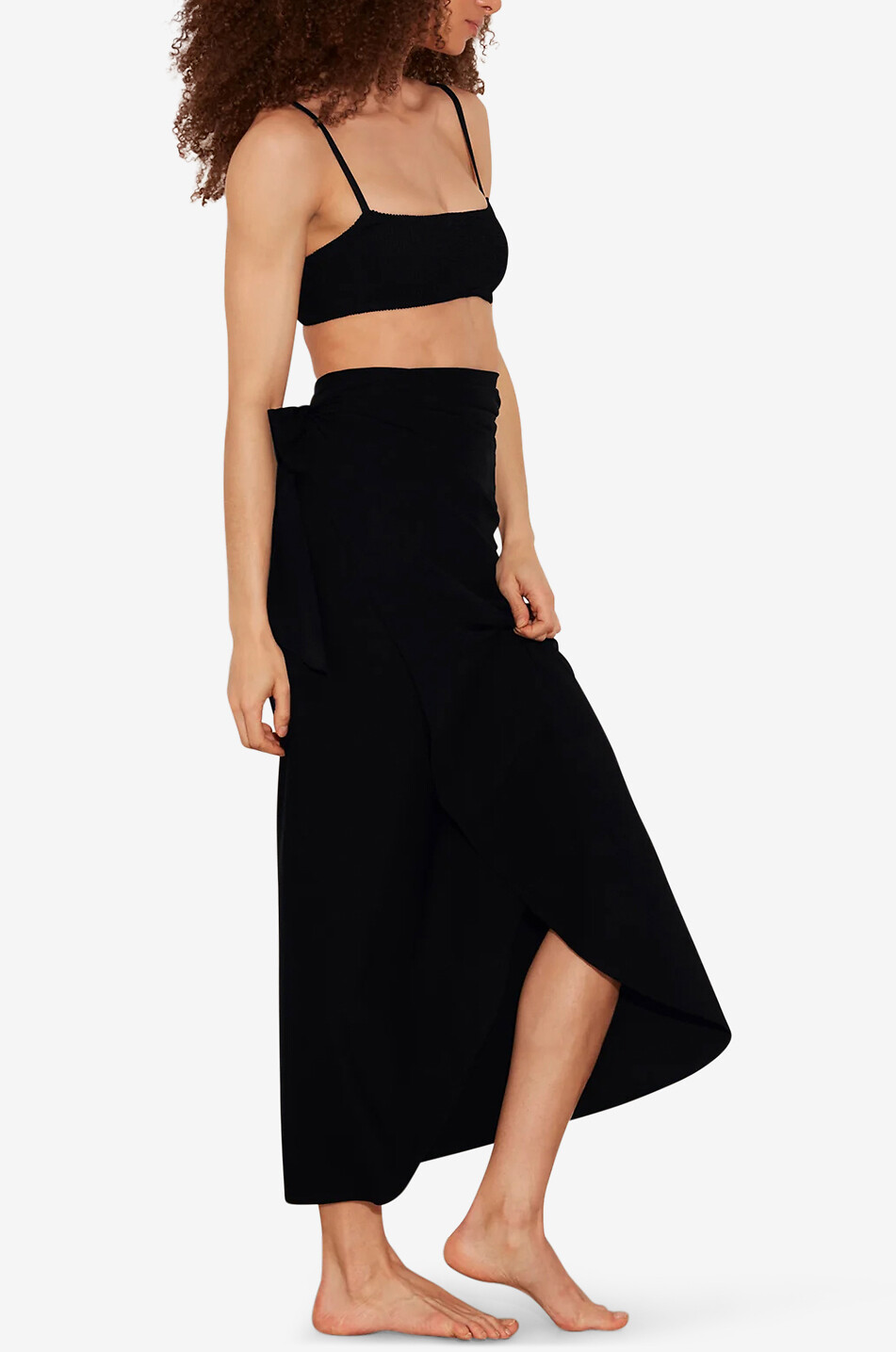 HUNZA G Paréo long en tissu anti-UV UPF 50+ Femme NOIR 3