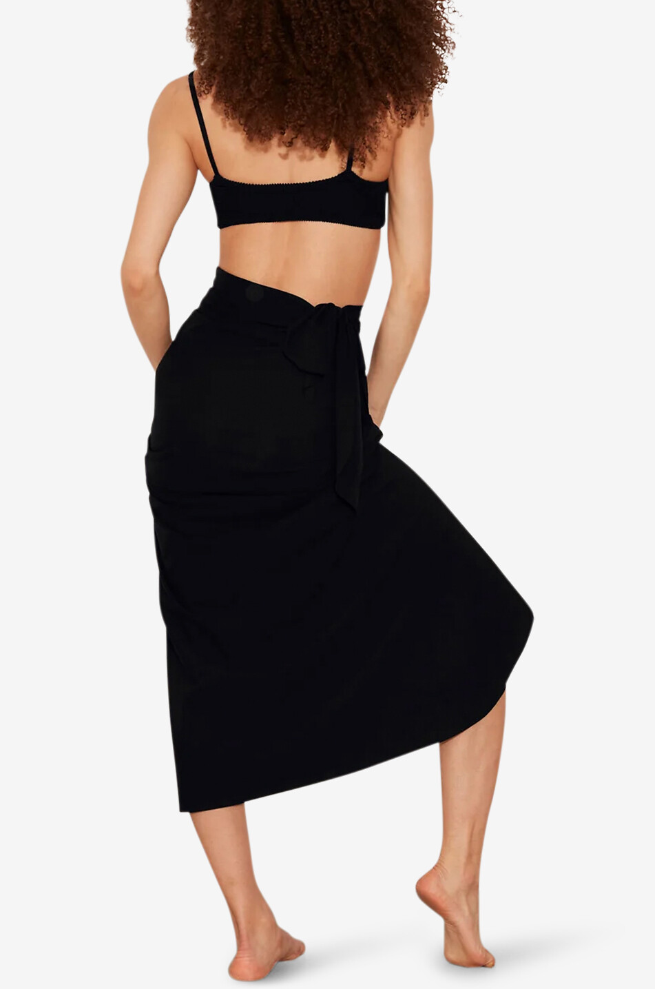 HUNZA G Paréo long en tissu anti-UV UPF 50+ Femme NOIR 4