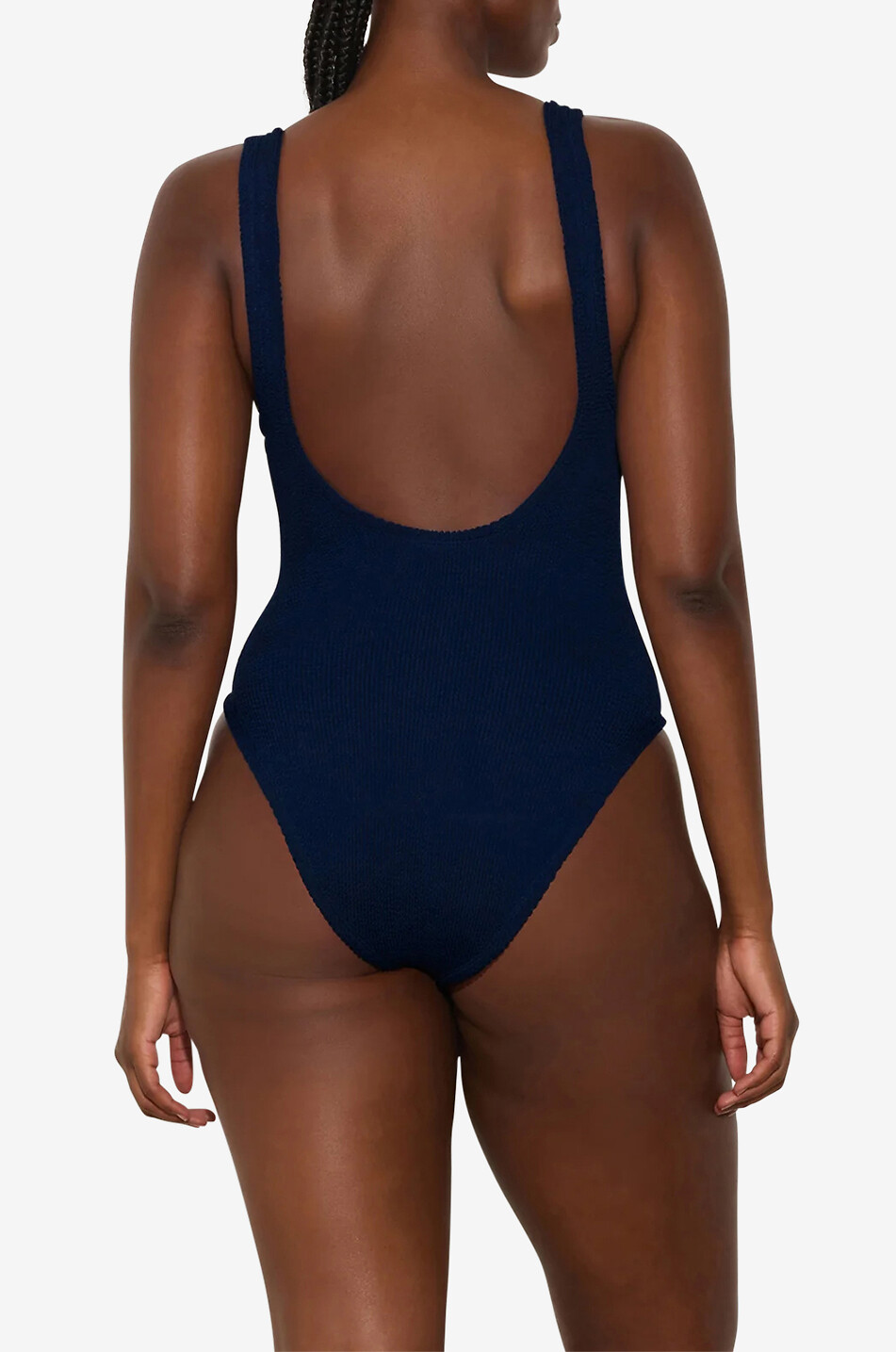 HUNZA G Domino swimsuit with hoop-adorned straps Women DARK BLUE 3