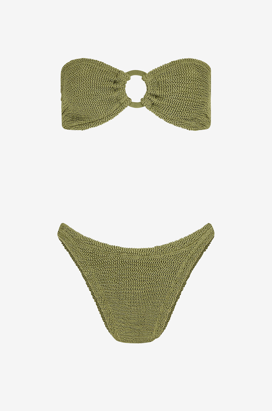 HUNZA G Gloria hoop-adorned bandeau bikini Women KHAKI 1