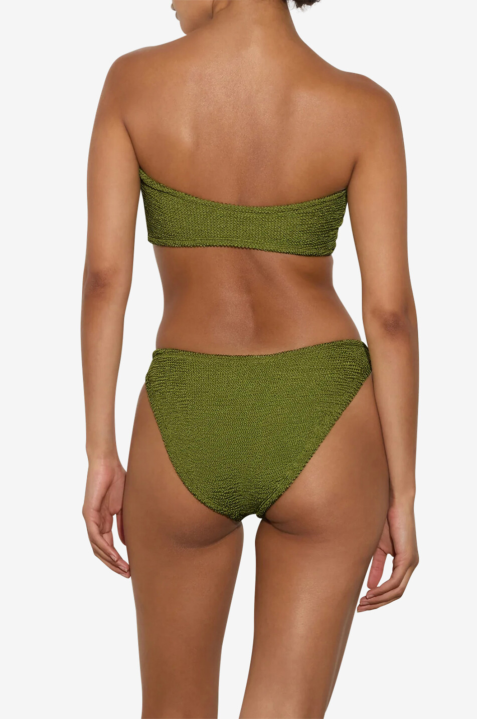 HUNZA G Gloria hoop-adorned bandeau bikini Women KHAKI 3