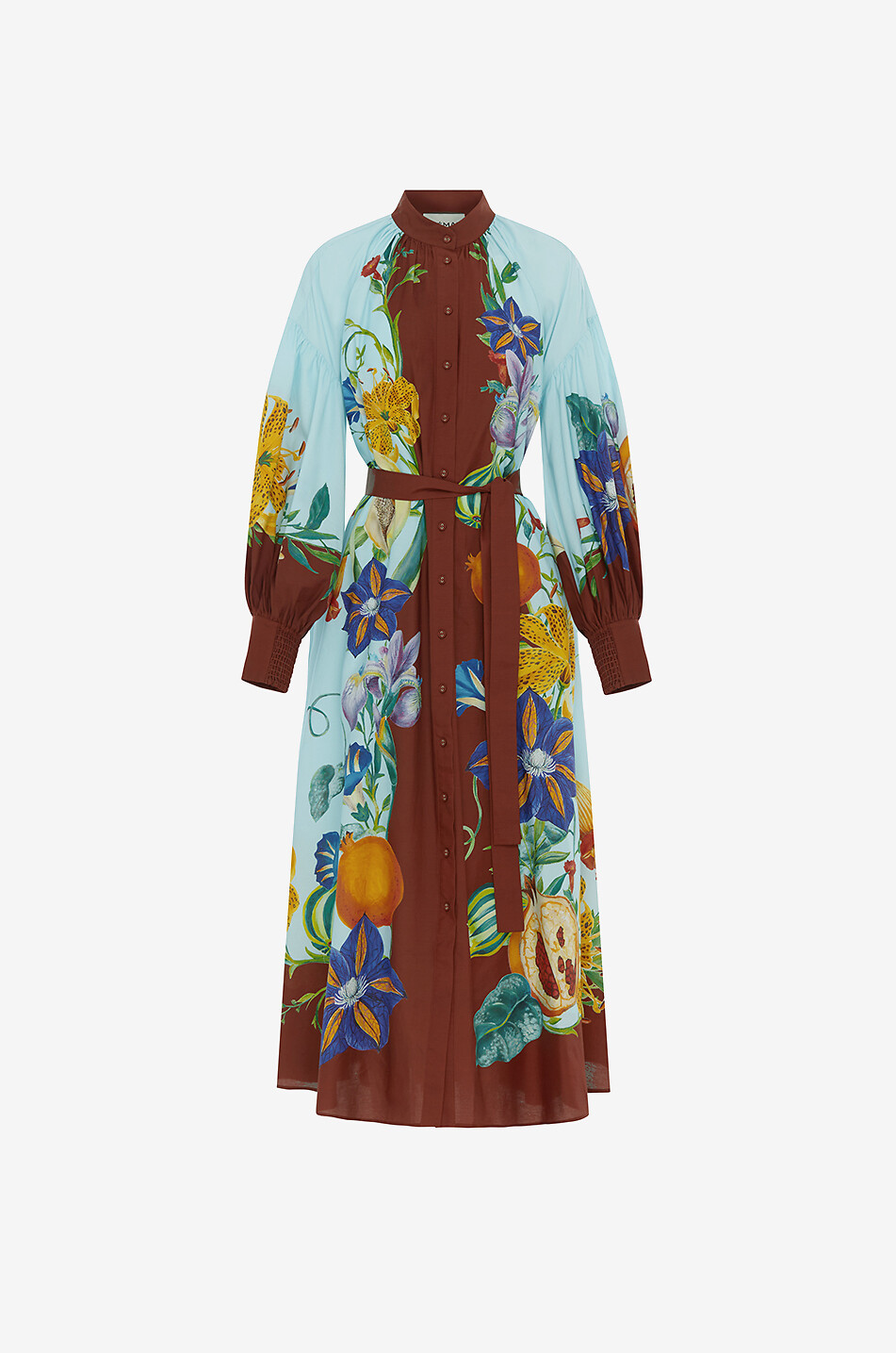Dahlia midi shirt dress in cotton and silk