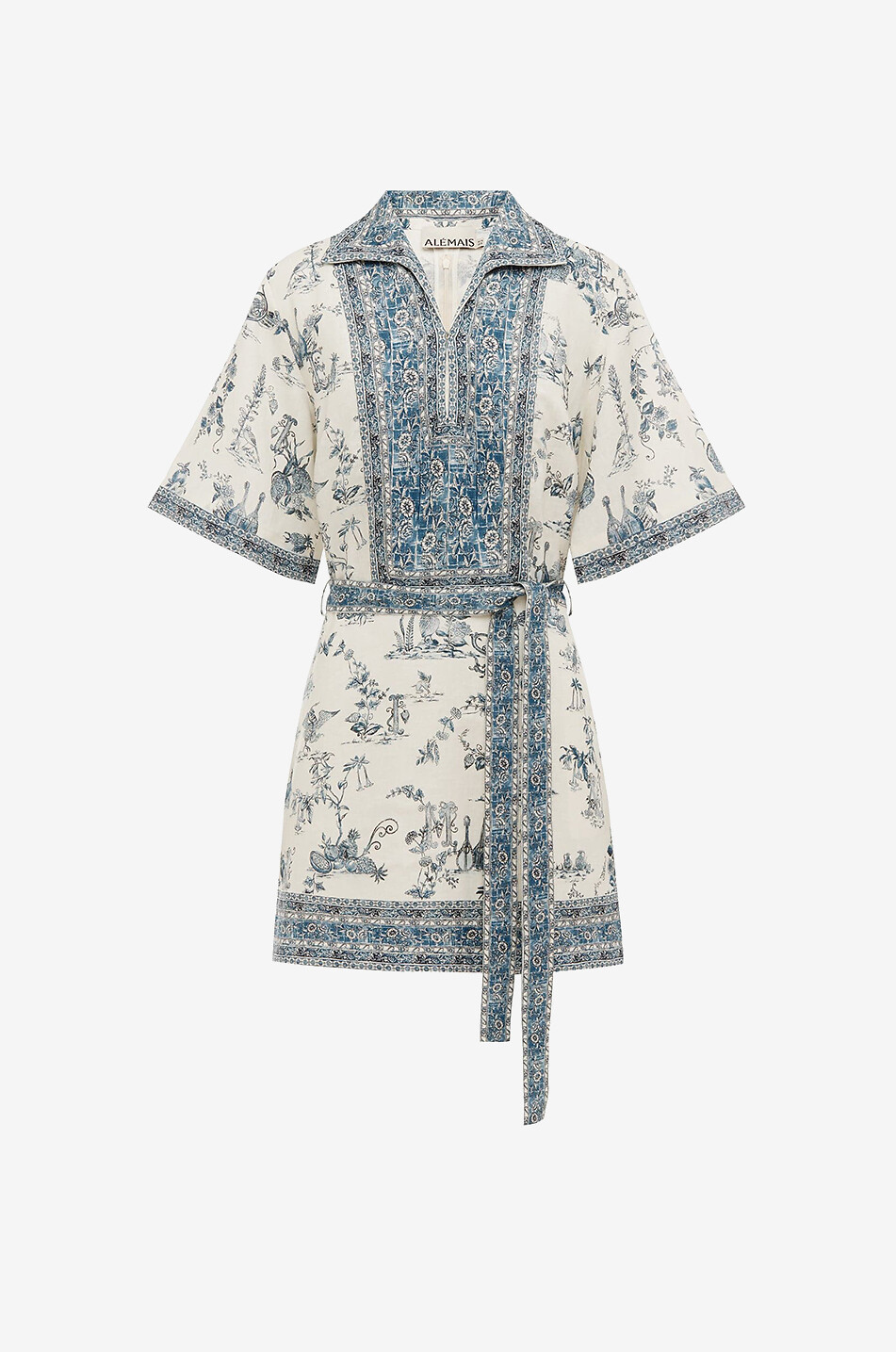 ALEMAIS Casa mini tunic dress in linen Women BLUE 1