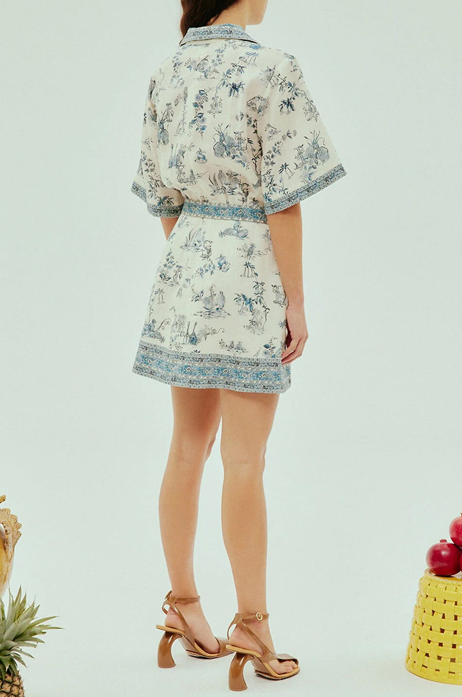 ALEMAIS Casa mini tunic dress in linen Women BLUE 4